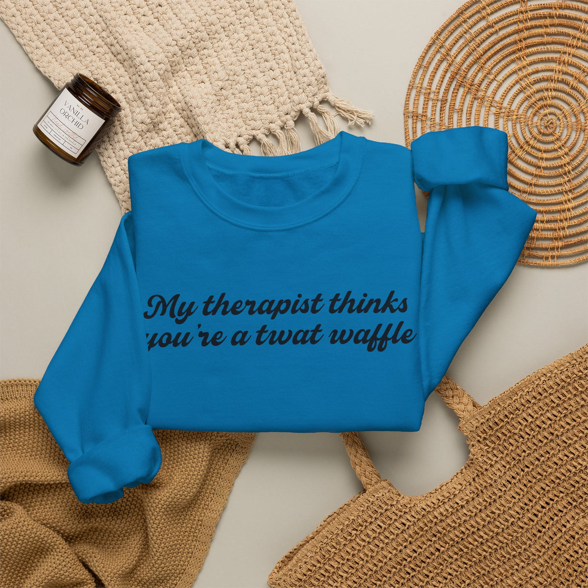 "My therapist thinks you're a twat waffle" Crewneck Sweatshirt