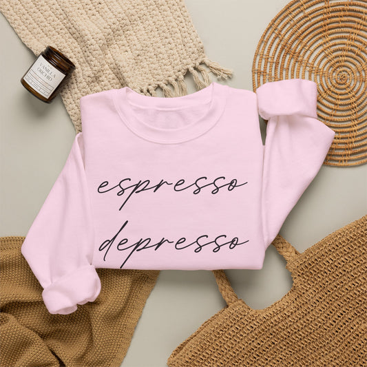 "espresso depresso" Crewneck Sweatshirt
